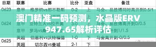 澳门精准一码预测，水晶版ERV947.65解析评估