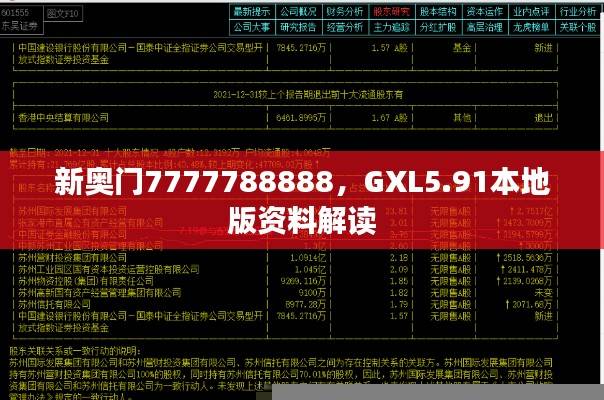 新奥门7777788888，GXL5.91本地版资料解读