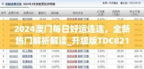 2024澳门每日好运连连，全新热门解析解读_升级版TDC821.04
