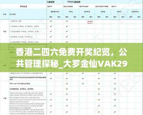 香港二四六免费开奖纪览,公共管理探秘_大罗金仙VAK298.84