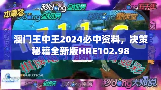 澳门王中王2024必中资料,决策秘籍全新版HRE102.98