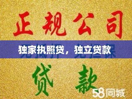 独家执照贷，独立贷款 