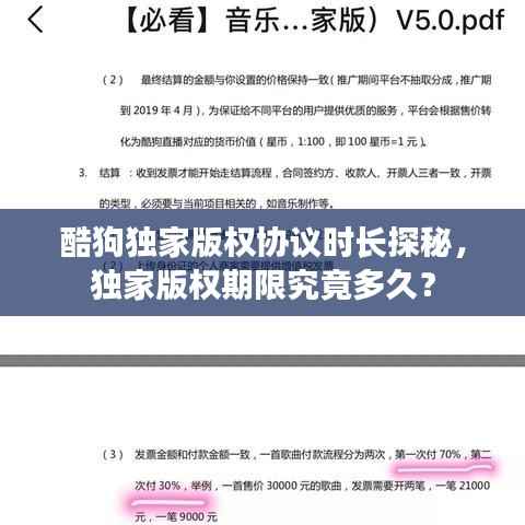 酷狗独家版权协议时长探秘，独家版权期限究竟多久？