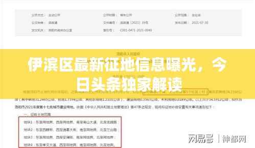 伊滨区最新征地信息曝光,今日头条独家解读